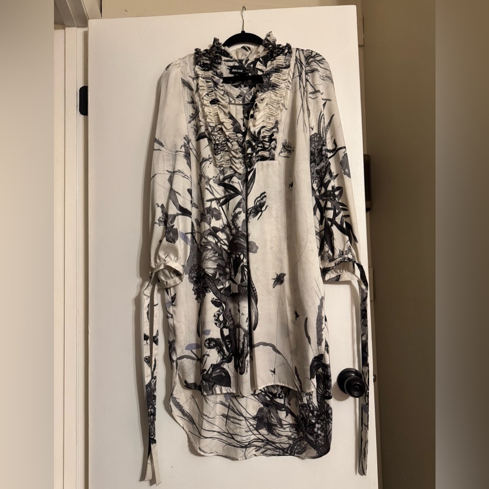 Just Cavalli Printed Silky Tunic Dress | Size XL - Picture 5 of 12